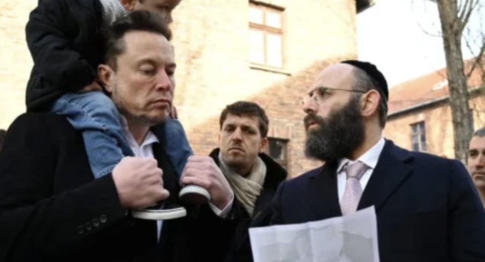 Spineless Fatboy Elon Visits Auschwitz with Ben Shapiro